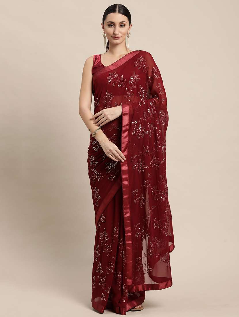 women's embroidered saree with blouse