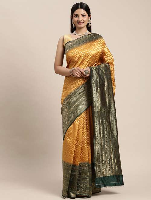 jacquard work kanjivaram saree with blouse - 18643979 - Standard Image - 0