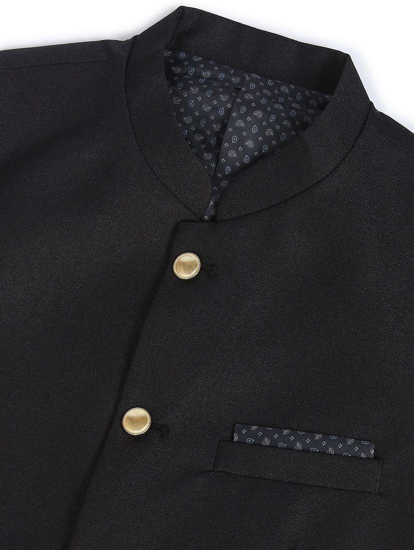 bandhgala solid nehru jacket - 18645186 -  Standard Image - 4