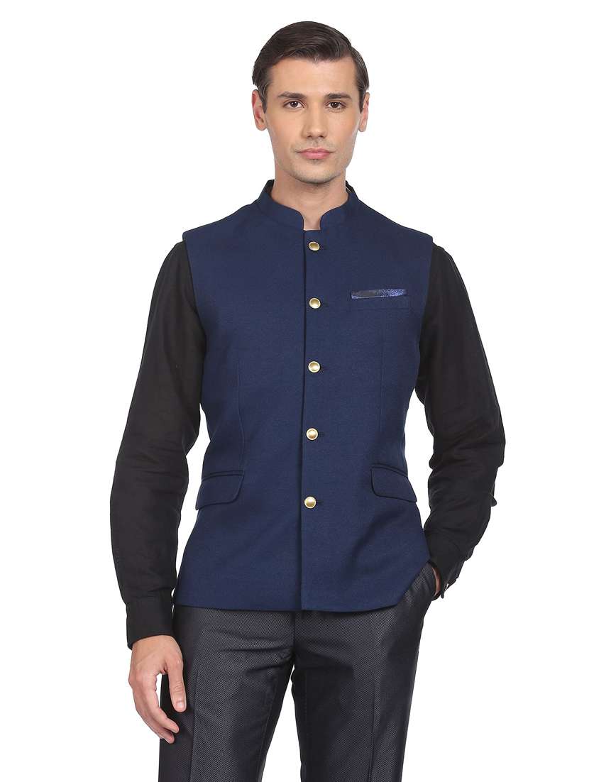 bandhgala solid nehru jacket