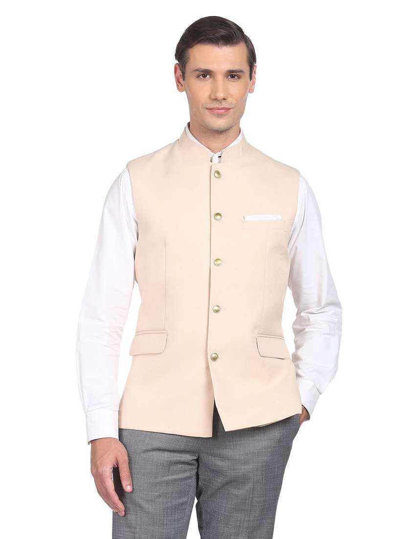 bandhgala solid nehru jacket