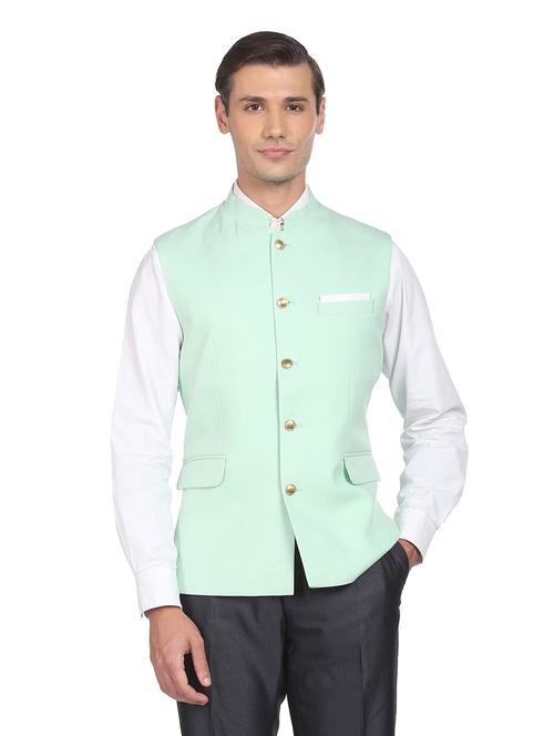 bandhgala solid nehru jacket - 18645194 - Standard Image - 0