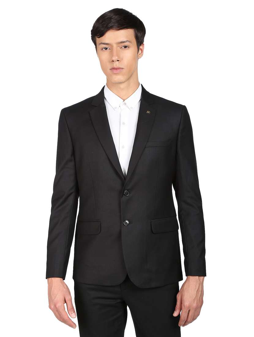solid single breasted formal blazer