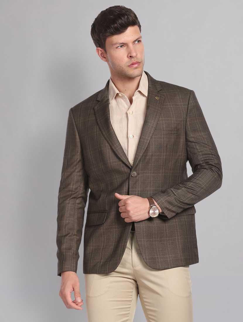 checkered single breasted formal blazer - 18645439 -  Standard Image - 1