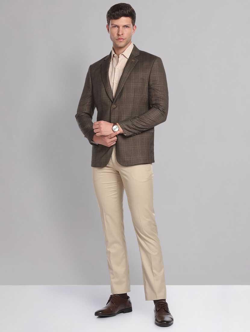 checkered single breasted formal blazer - 18645439 - Standard Image - 4
