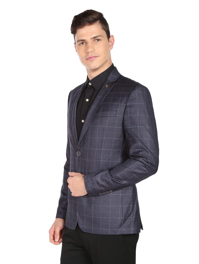 checkered single breasted formal blazer - 18645806 -  Standard Image - 1