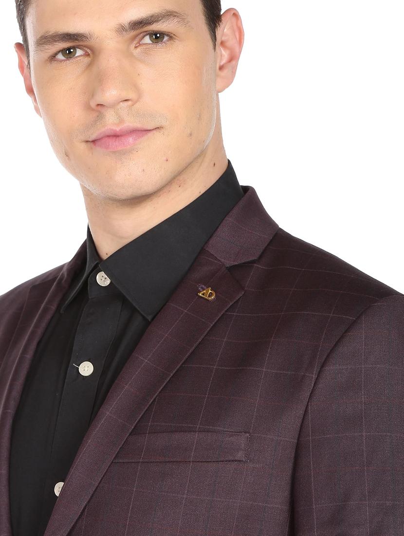 checkered single breasted formal blazer - 18645807 - Standard Image - 4