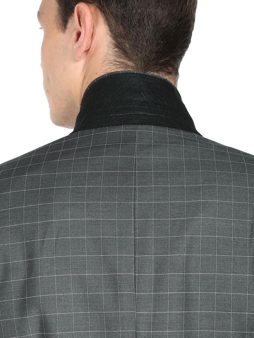 checkered single breasted formal blazer - 18645809 - Standard Image - 4