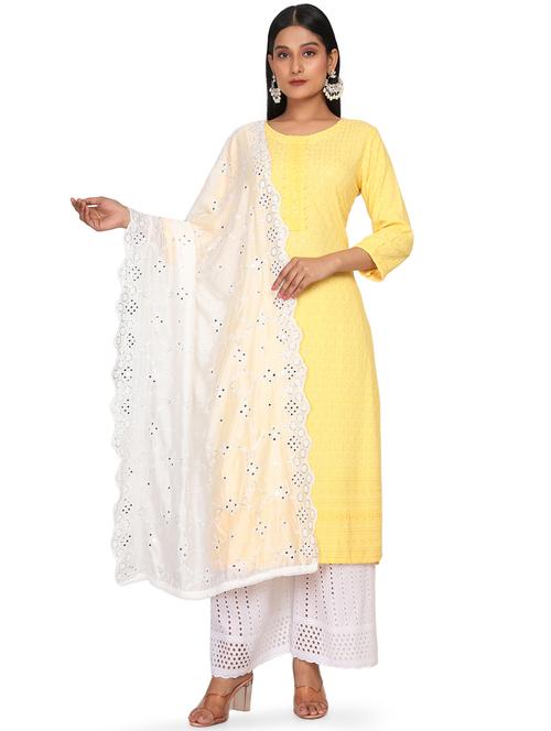 white mirror work dupatta - 18647876 - Standard Image - 0