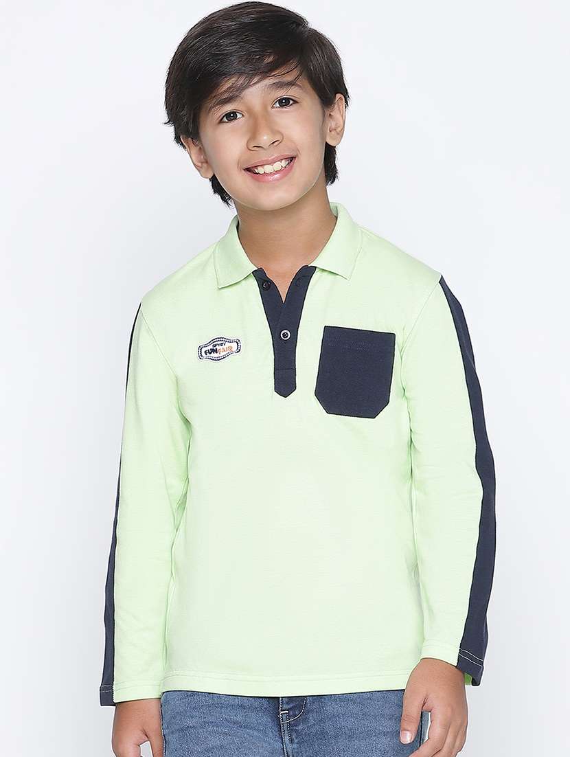 boys polo neck solid t-shirt