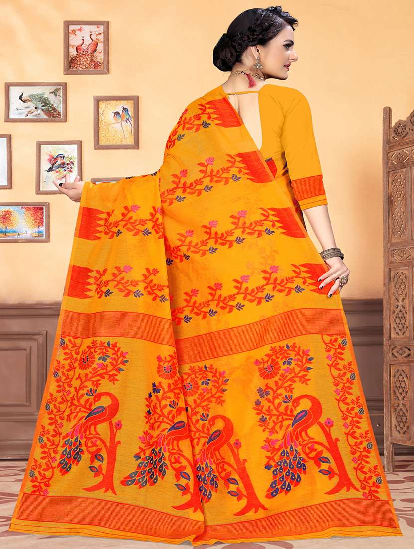 jacquard work jamdani saree with blouse - 18649519 -  Standard Image - 1