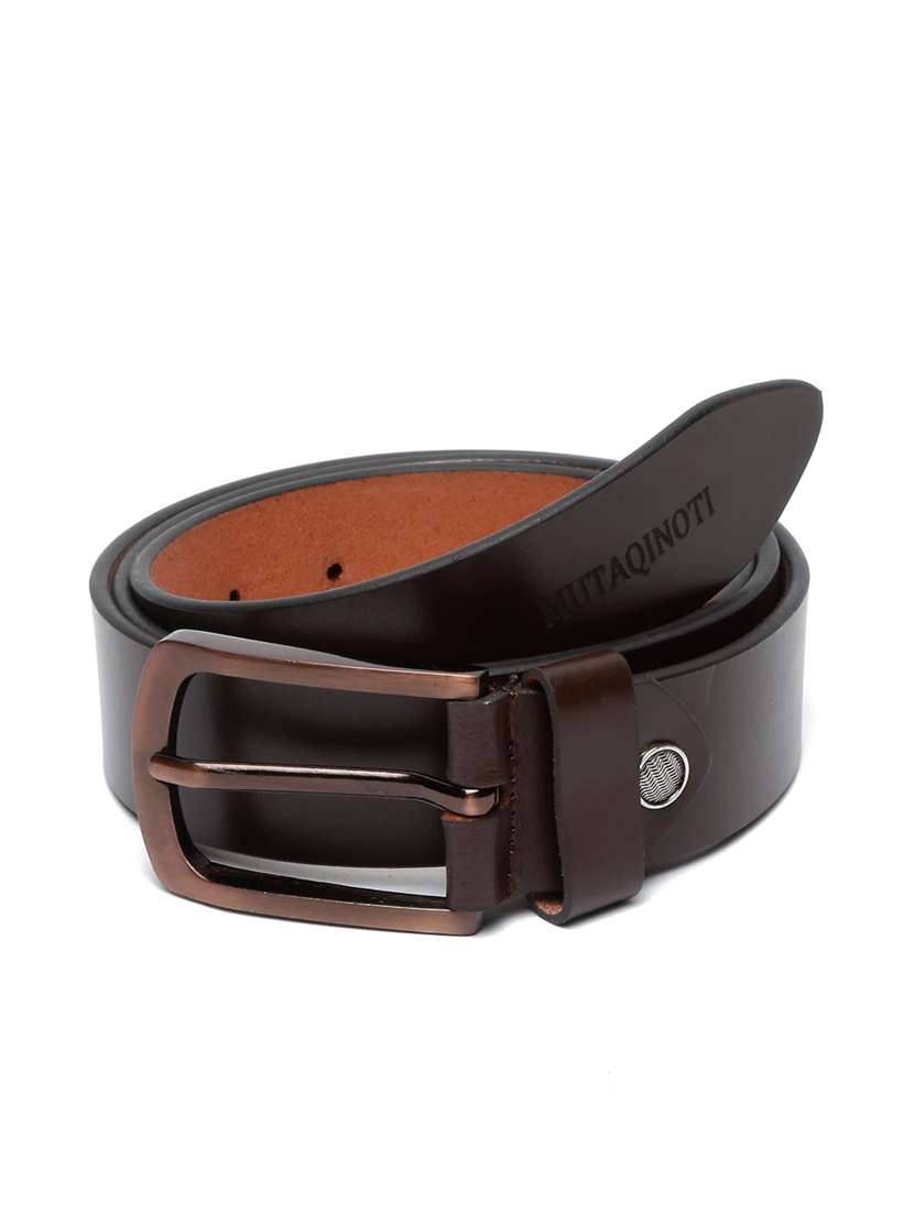 burnished copper leather belt