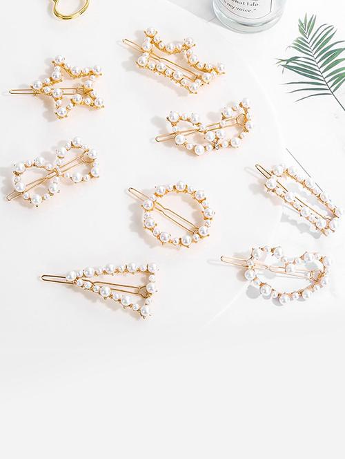 imitation faux pearl hair clip geometric - 18649872 -  Standard Image - 0