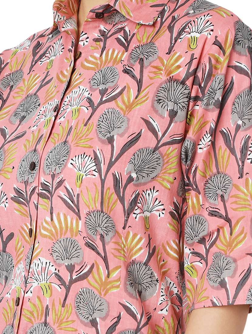 pink cotton regular shirt - 18650179 -  Standard Image - 4