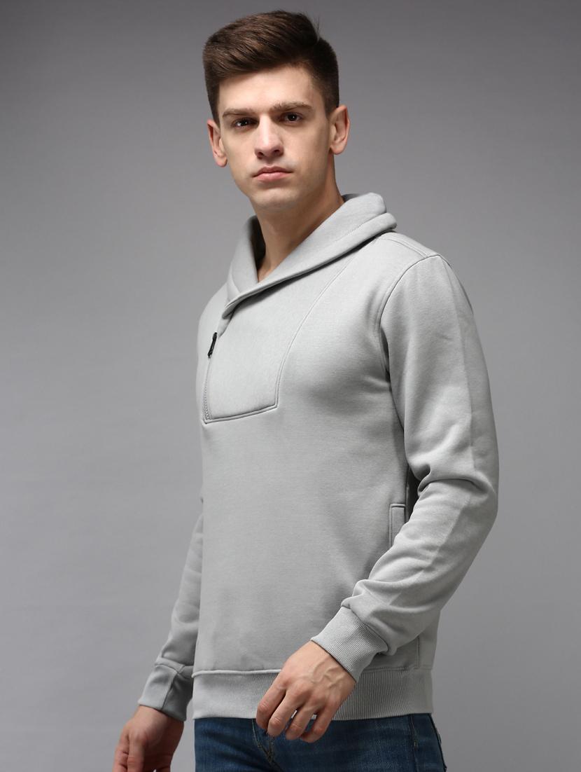 stylized neck solid sweatshirt - 18650426 - Standard Image - 1