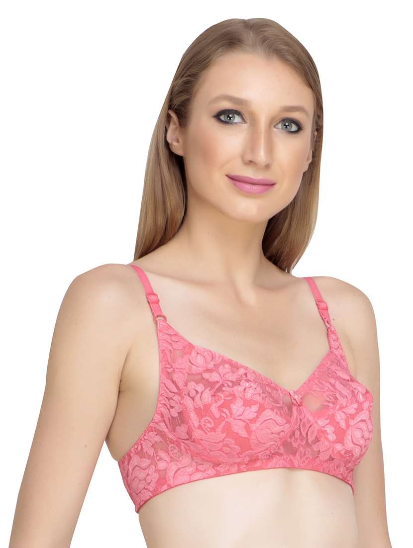 lace detailed non padded regular bra - 18650492 -  Standard Image - 1
