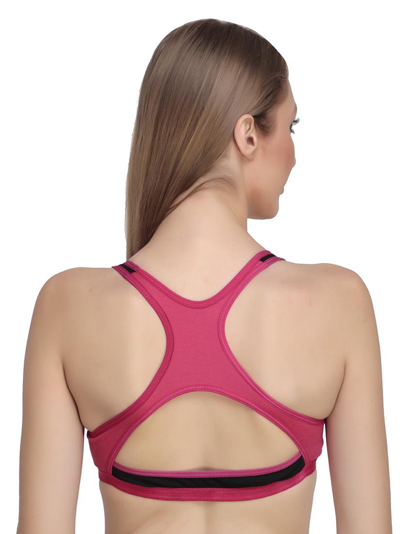 color block racerback sports bra - 18650519 -  Standard Image - 1