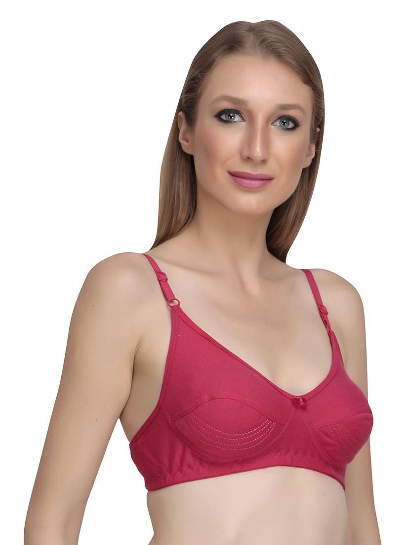 pink solid regular bra - 18650551 -  Standard Image - 1