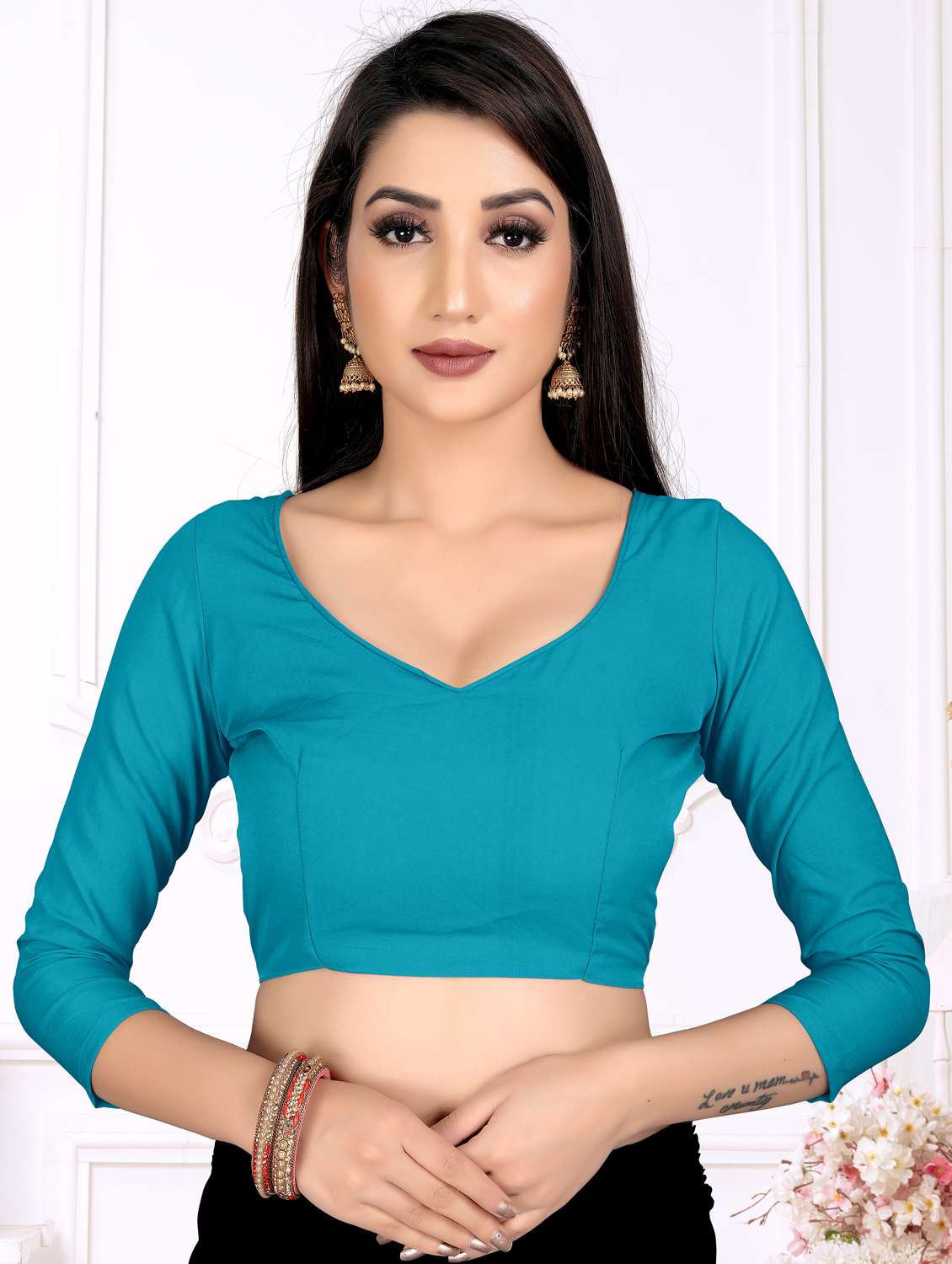 jacquard work jamdani half & half saree with blouse - 18650658 - Standard Image - 4