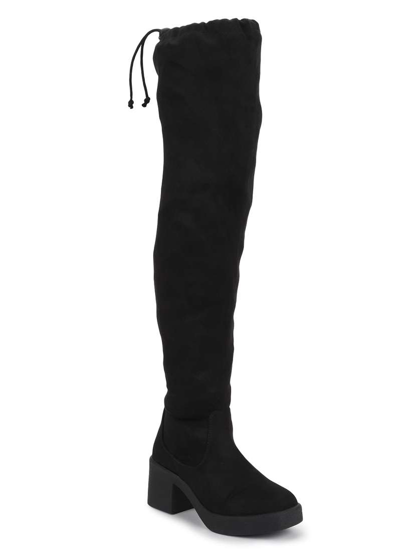 women black knee length boots - 18650706 -  Standard Image - 1