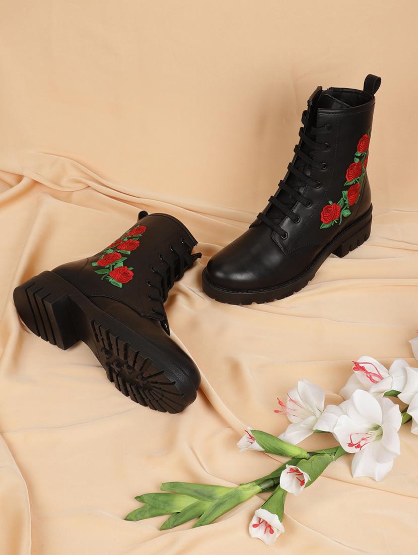 women solid ankle boots