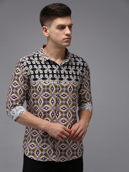 mens printed casual shirt - 18650849 - Standard Image - 0