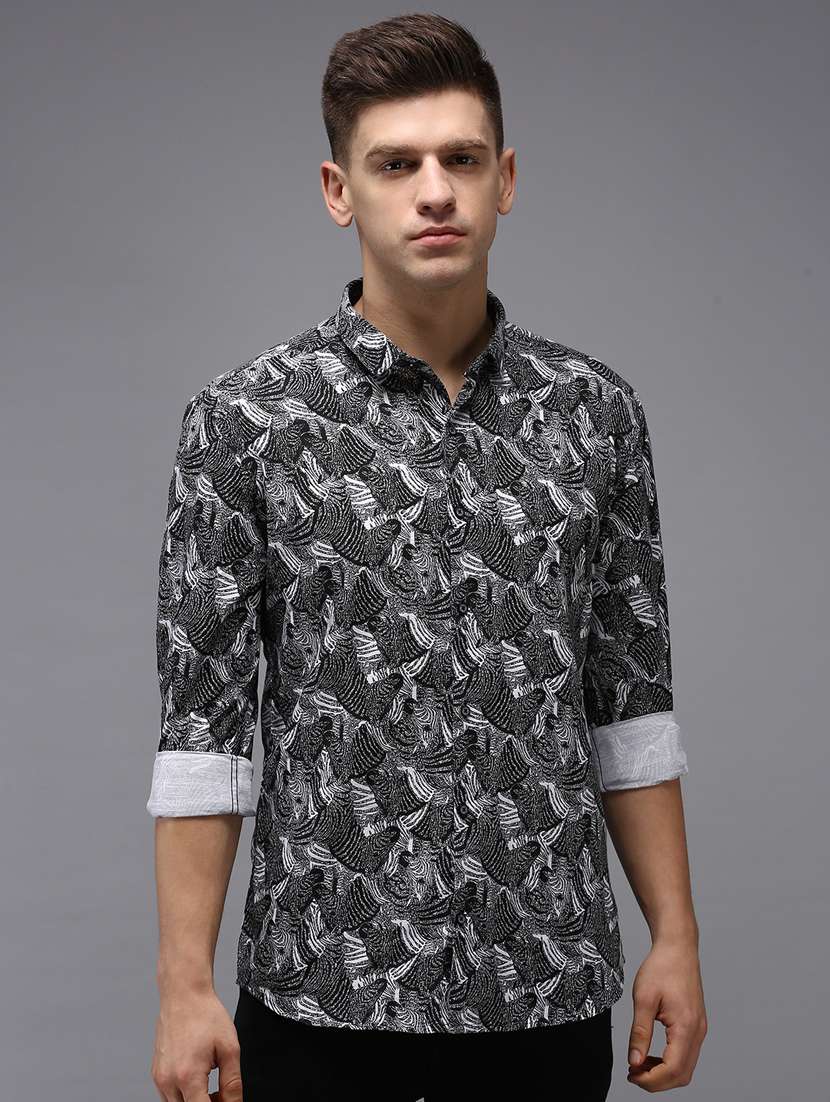 mens printed casual shirt