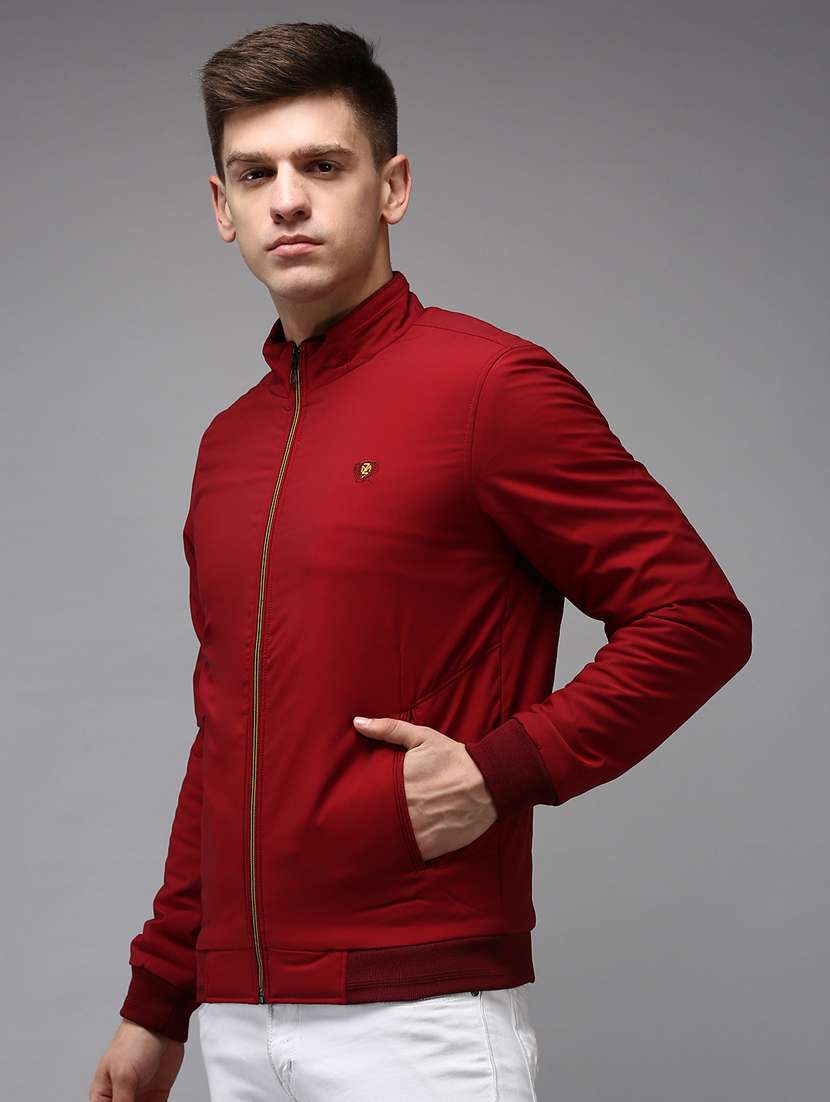 zip up solid bomber jacket - 18650968 -  Standard Image - 1