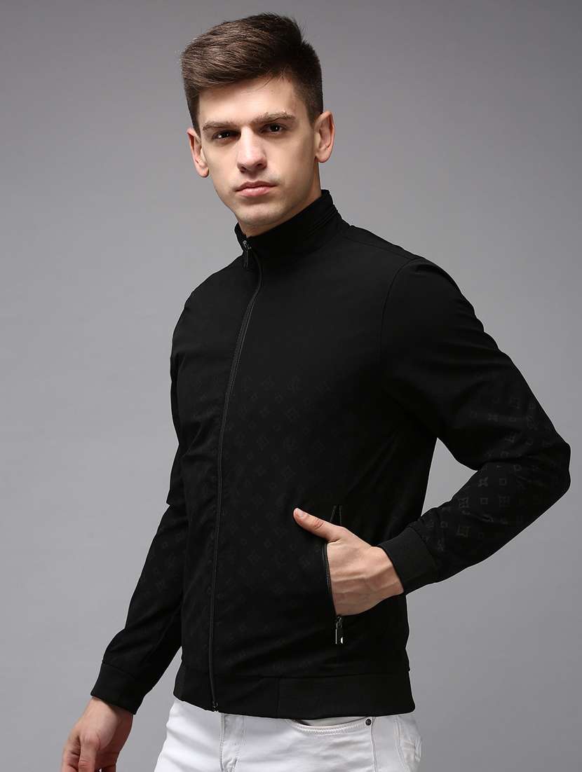 zip up solid casual jacket - 18650970 -  Standard Image - 1