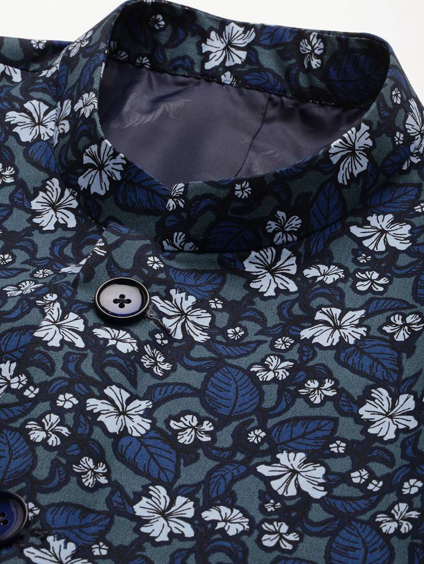 printed bandhgala casual blazer - 18650976 -  Standard Image - 6