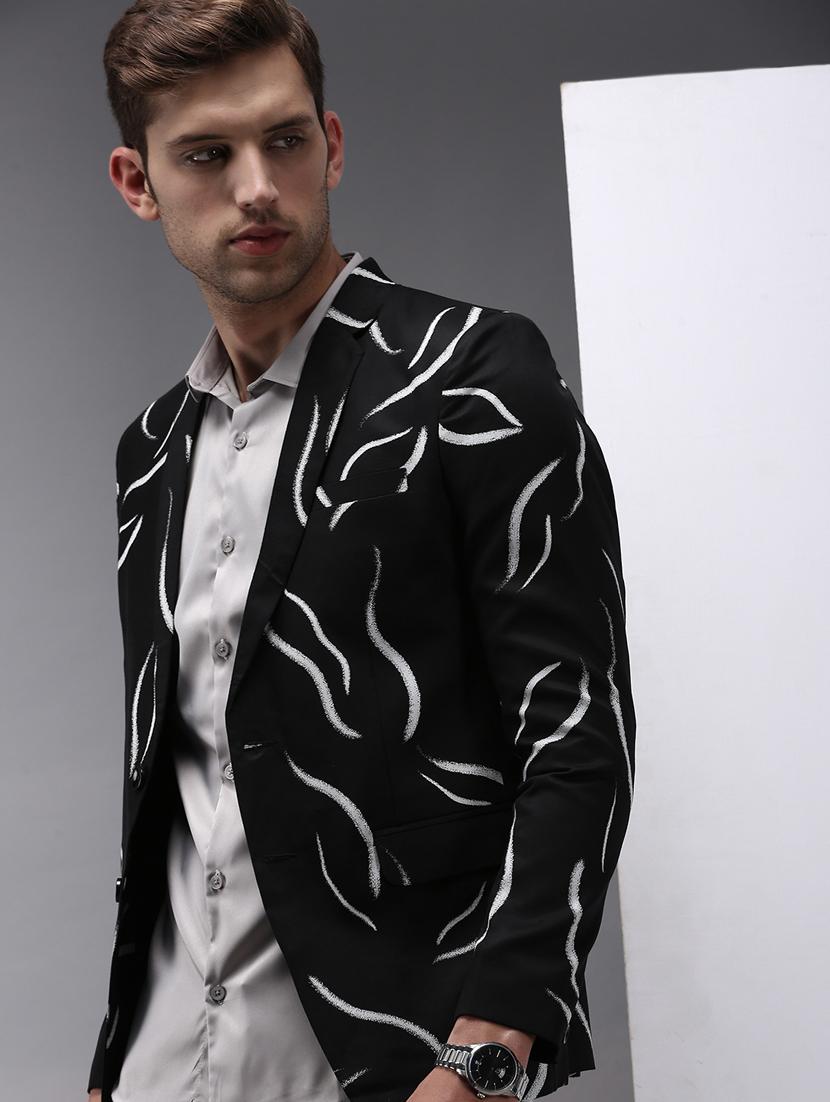 single breasted printed casual blazer - 18650982 - Standard Image - 1