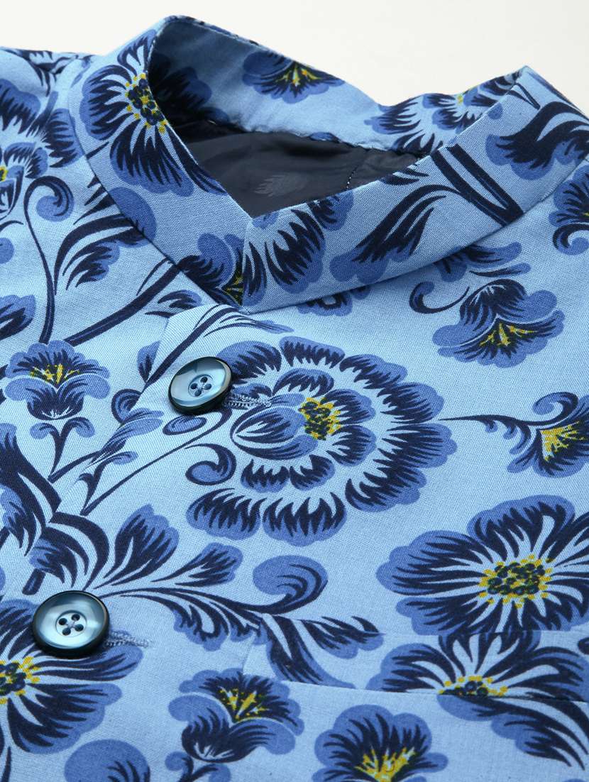 printed bandhgala casual blazer - 18650987 -  Standard Image - 6