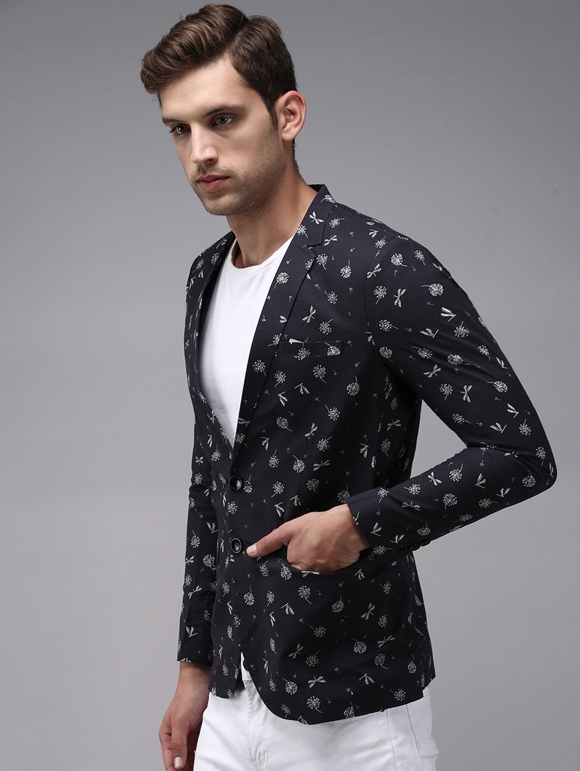 single breasted printed casual blazer - 18650993 - Standard Image - 1