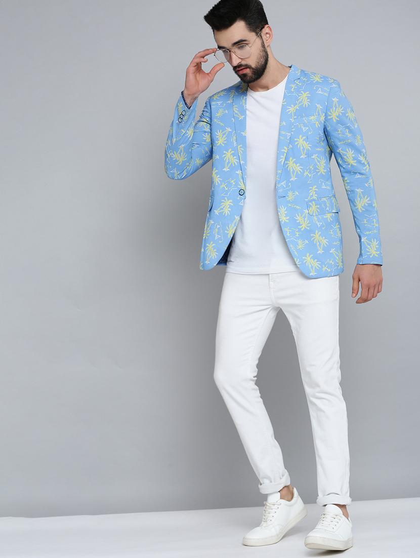 single breasted printed casual blazer - 18651000 - Standard Image - 4