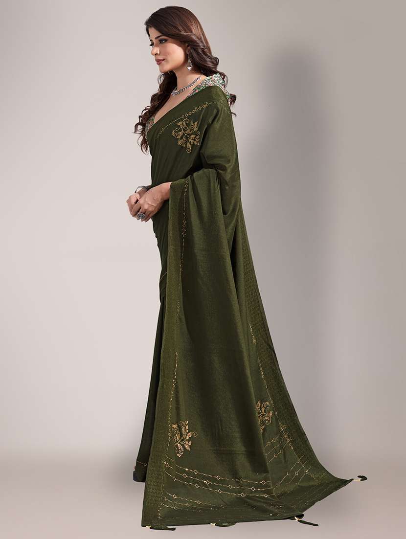 embroidered saree with blouse piece - 18651045 -  Standard Image - 1