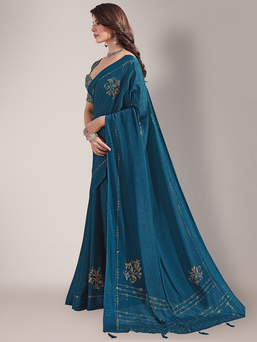 embroidered saree with blouse piece - 18651046 -  Standard Image - 1
