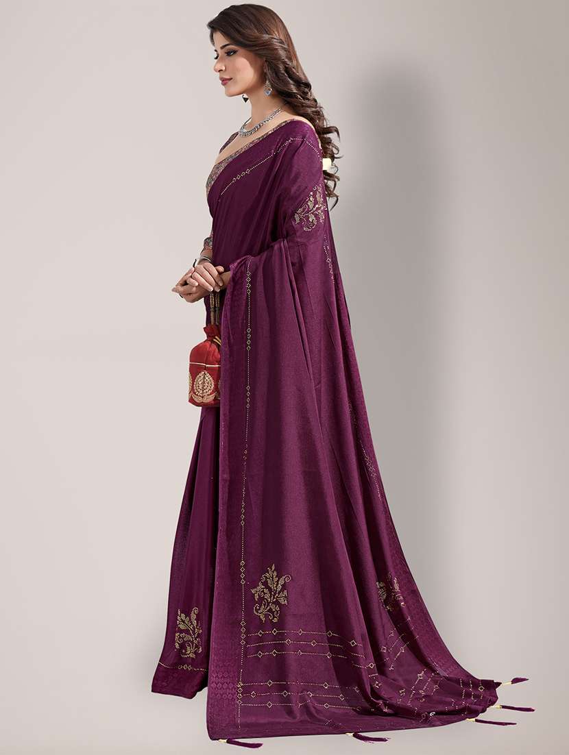 embroidered saree with blouse piece - 18651047 -  Standard Image - 1