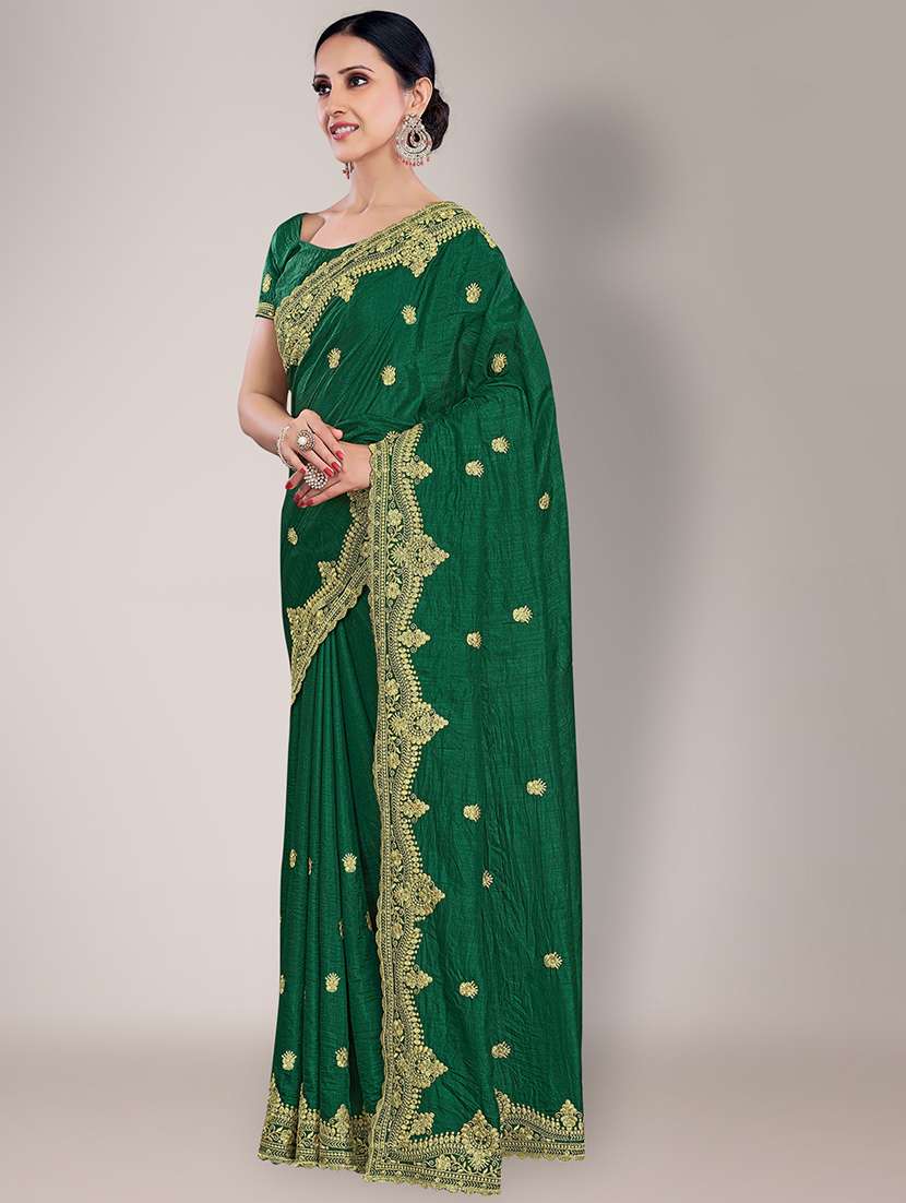 embroidered saree with blouse piece - 18651176 - Standard Image - 1