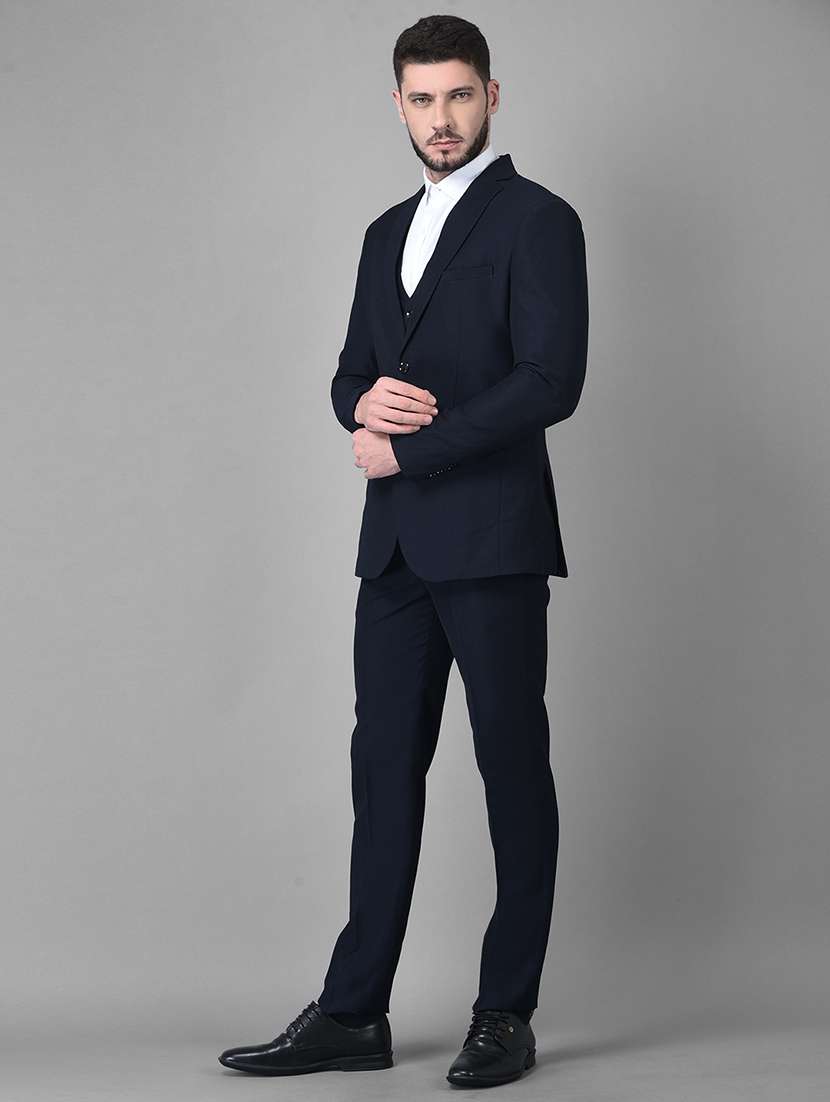 navy blue polyester blend 3piece  suit - 18653292 -  Standard Image - 1