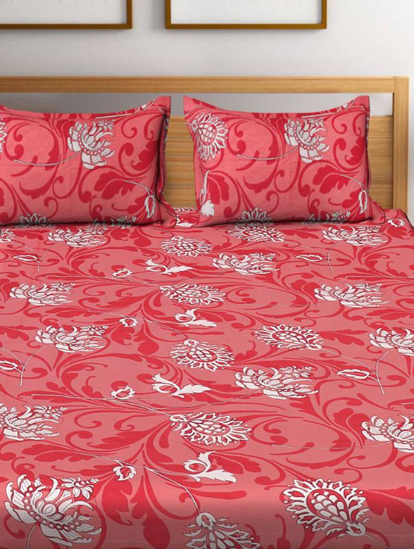 uniqchoice blue color 100% cotton jaipuri traditonal double bedsheet with 2 pillow cover - 18655663 - Standard Image - 1