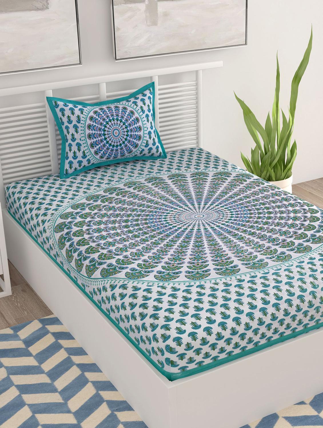 uniqchoice printed double bed sheet with 2 pillow cover - 18655731 - Standard Image - 1
