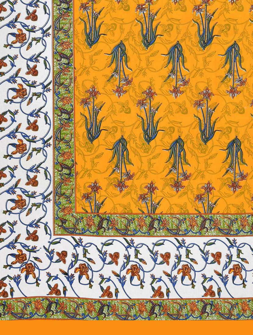 uniqchoice 100% cotton jaipuri traditonal double bedsheet with 2 pillow cover - 18655759 -  Standard Image - 4