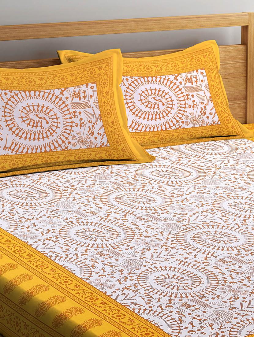 printed double bedsheet with 2 pillow cover - 18655823 - Standard Image - 1