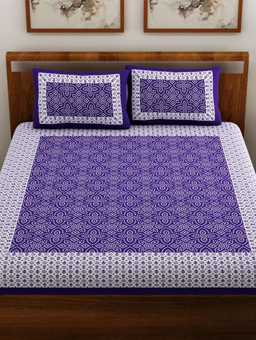 printed double bedsheet with 2 pillow cover - 18655831 -  Standard Image - 1