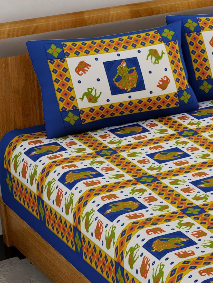 printed double bedsheet with 2 pillow cover - 18655848 -  Standard Image - 1