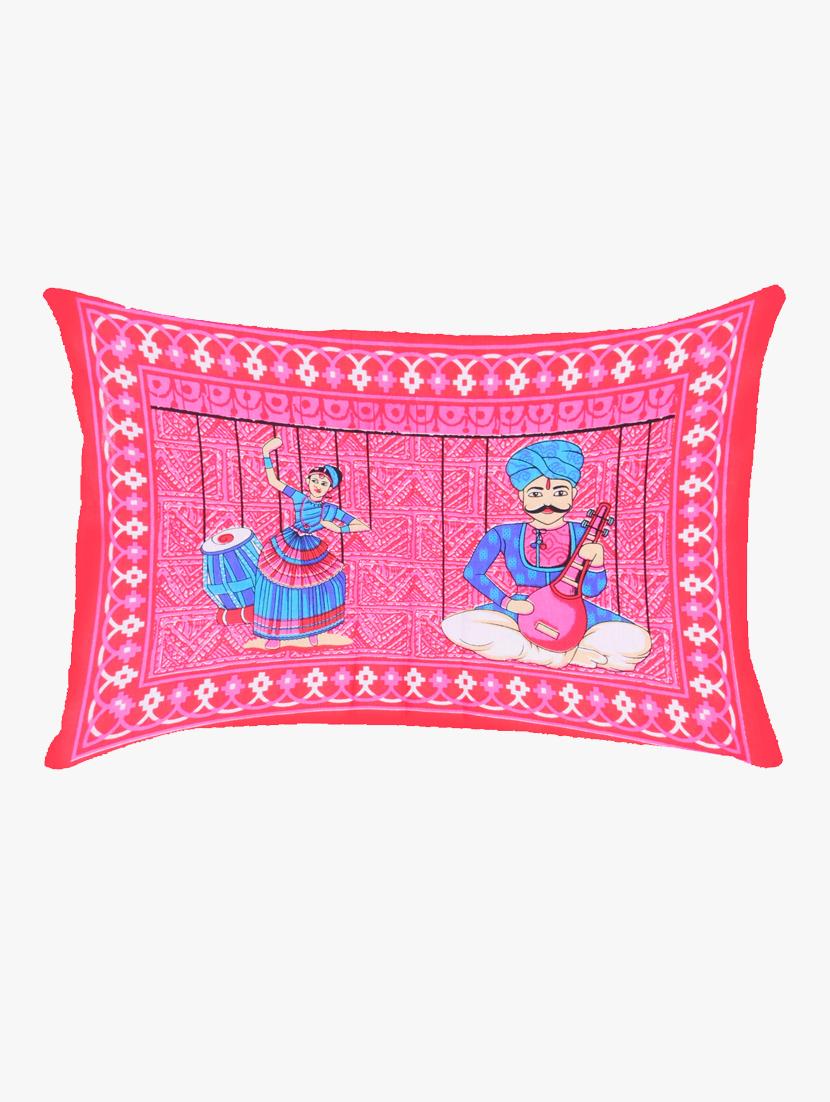 uniqchoice blue color 100% cotton jaipuri traditonal double bedsheet with 2 pillow cover - 18655895 -  Standard Image - 1