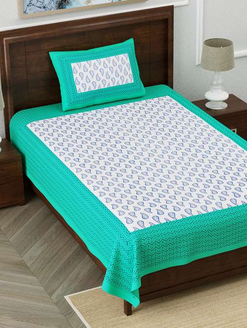 uniqchoice printed double bed sheet with 2 pillow cover - 18655968 -  Standard Image - 0