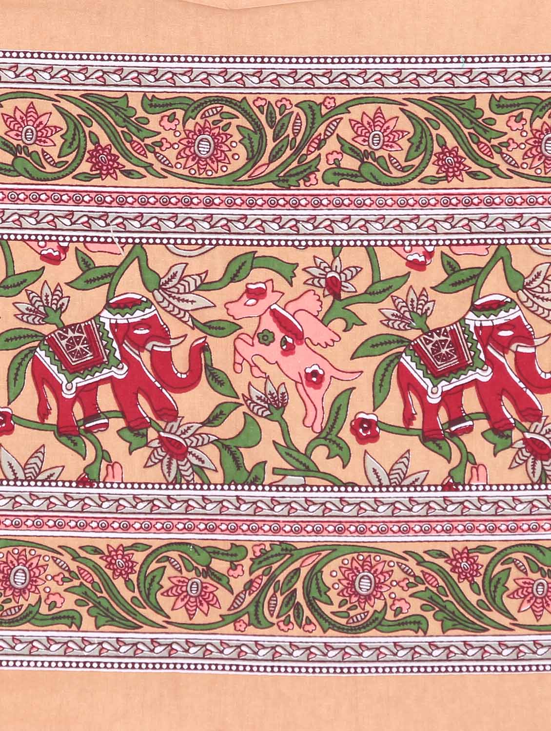 uniqchoice green color 100% cotton jaipuri traditonal double bedsheet with 2 pillow cover - 18655979 -  Standard Image - 1
