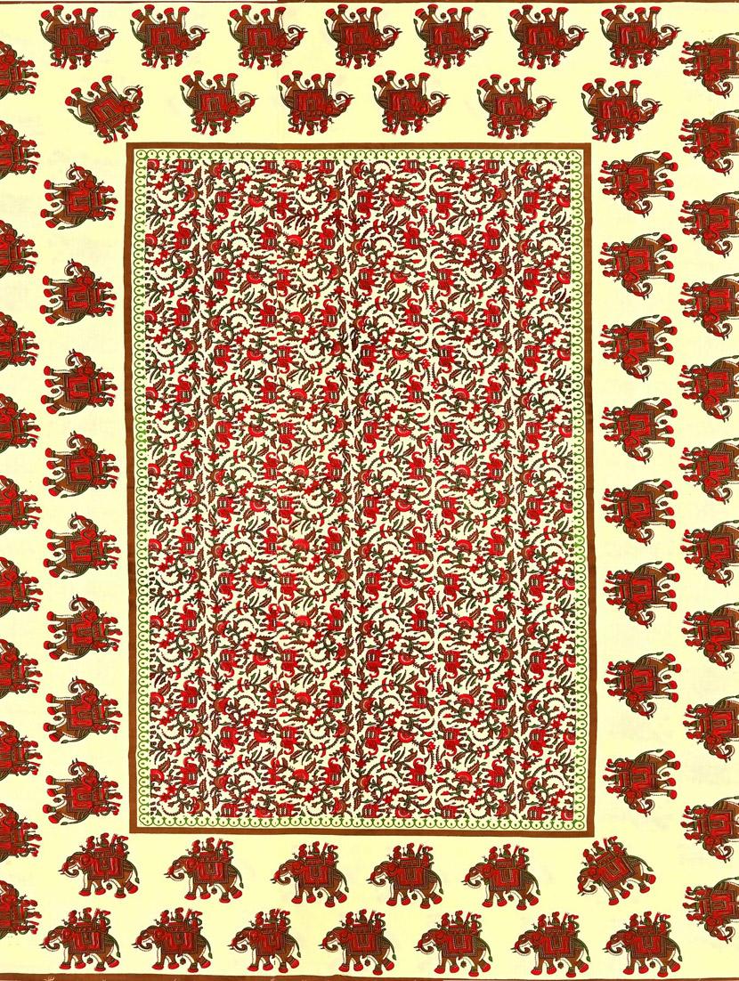 uniqchoice blue color 100% cotton jaipuri traditonal double bedsheet with 2 pillow cover - 18655994 - Standard Image - 4