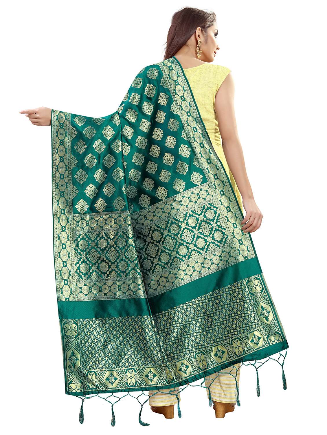 tassel detailed banarasi dupatta - 18656269 -  Standard Image - 1